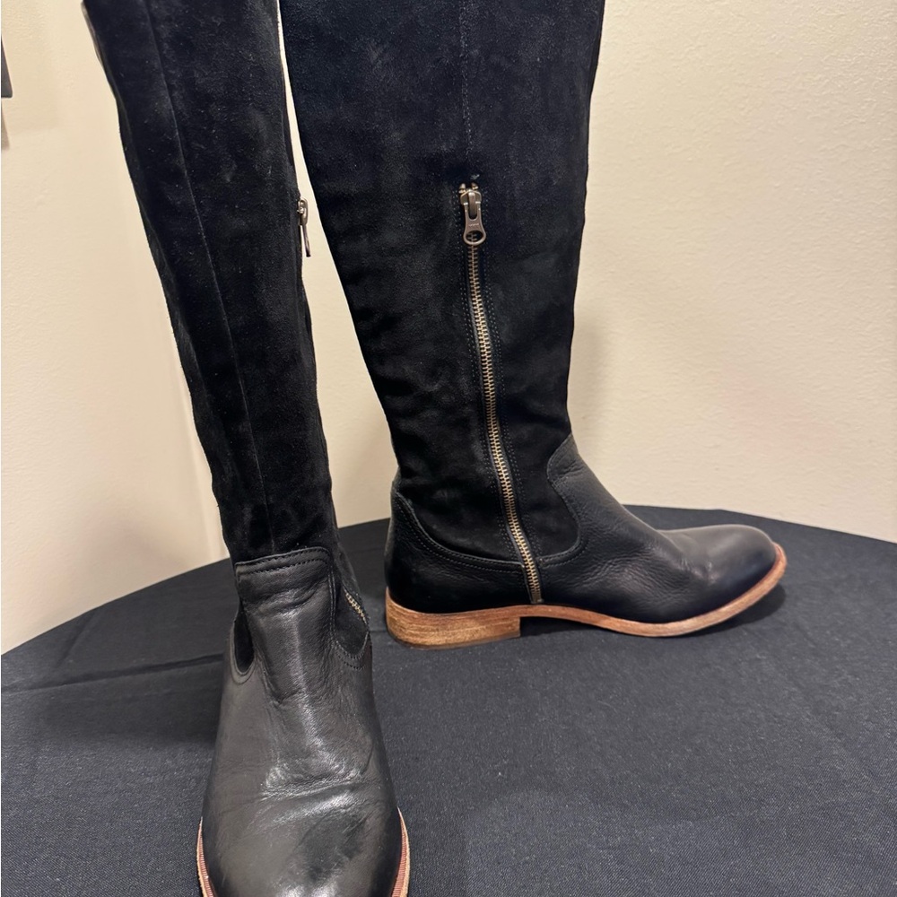 Kork-Ease Rue Black Leather and Suede Boots - Picture 3 of 8